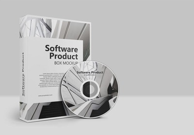 包装设计样机电脑软件产品盒 Software product Box – Mockup